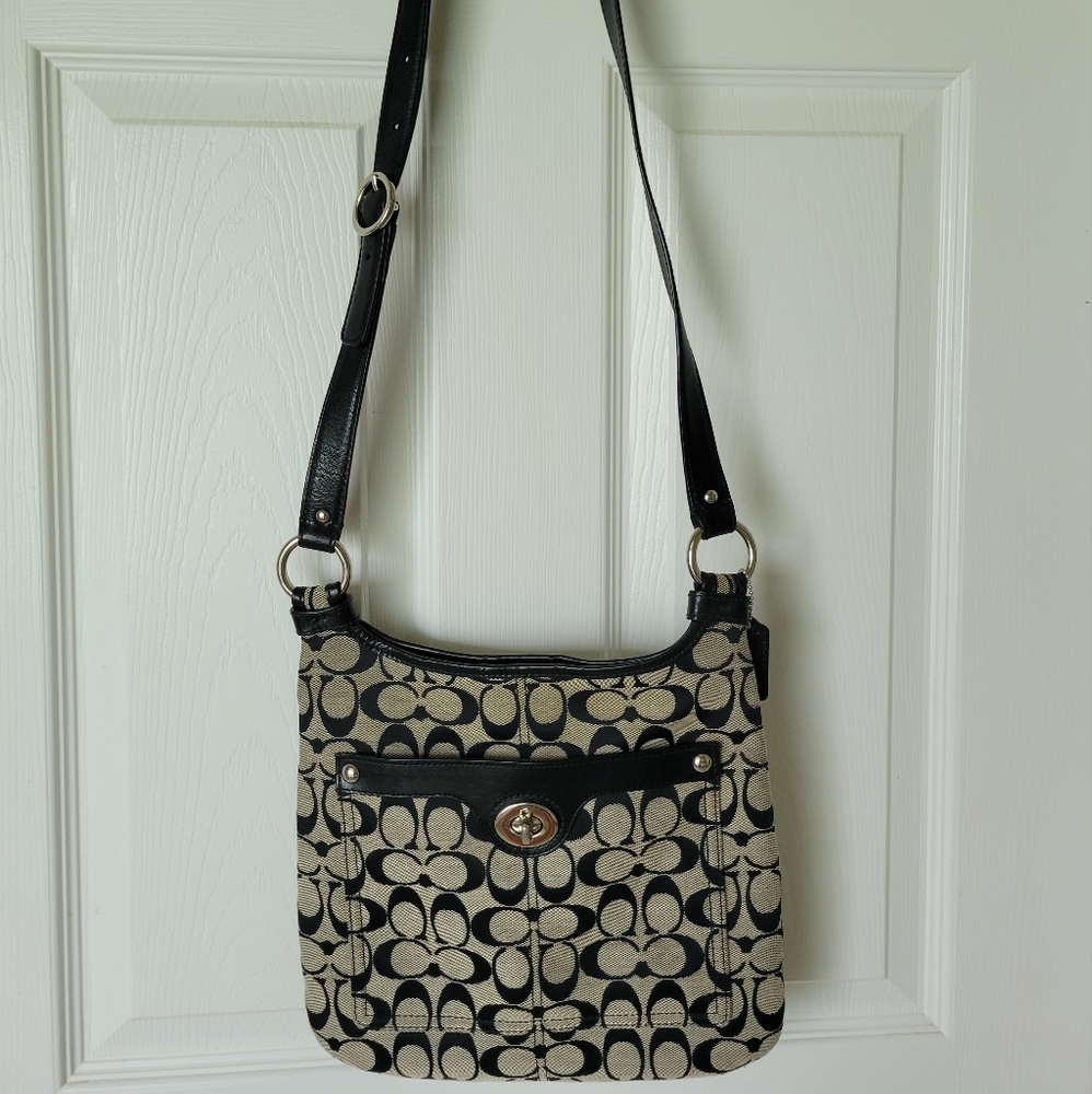 Coach signature pattern crossbody bag